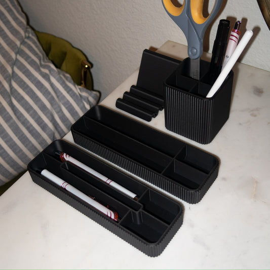 Minimalist Desk Organizer Set - Black