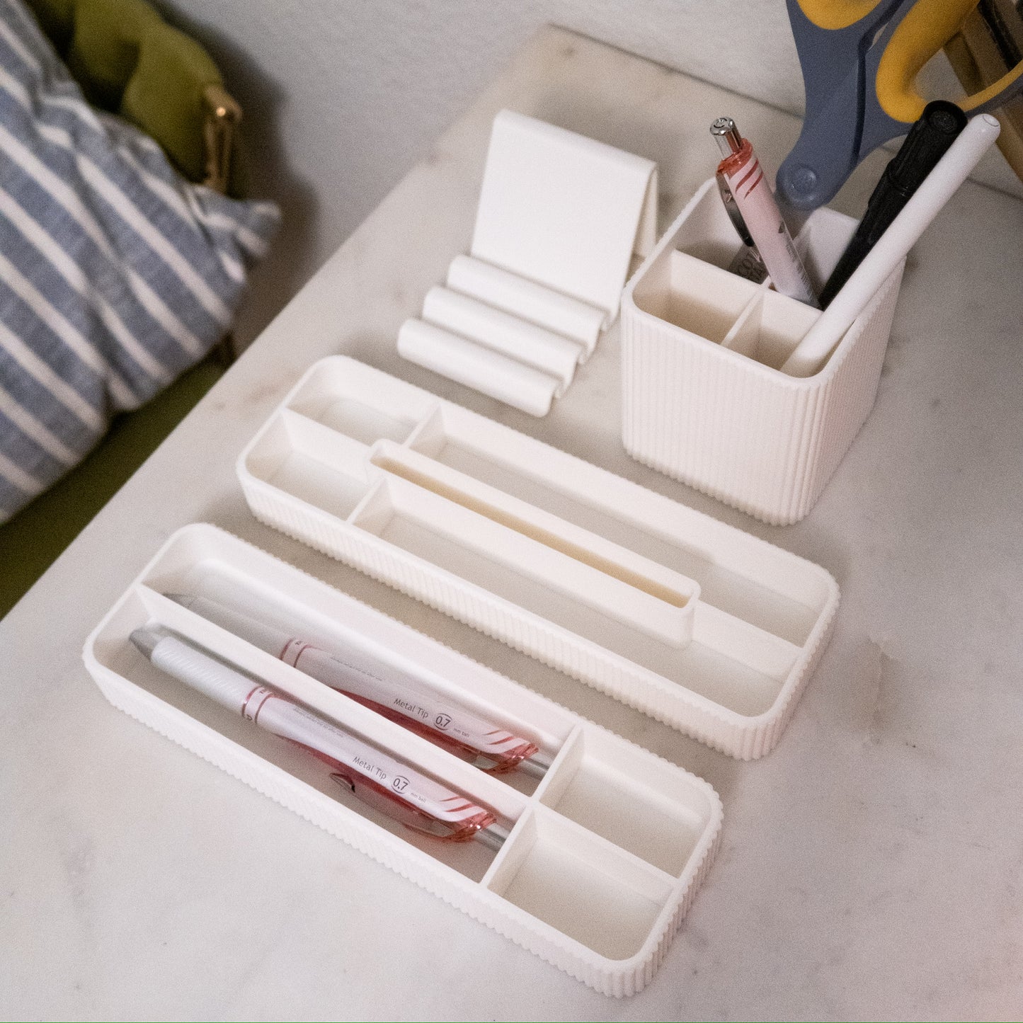 Minimalist Desk Organizer Cup - White