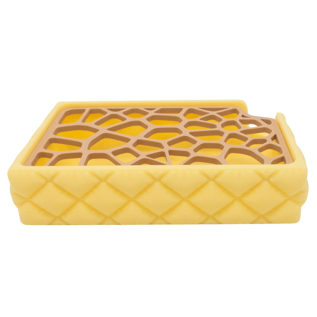 Quilted Soap Dish - Pastel Yellow